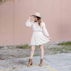 Cream Off The Shoulder Dress